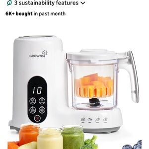 GROWNSY White Baby Food Maker with Steam Basket